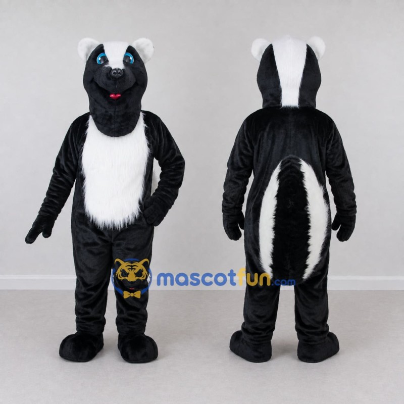 Custom Black and White Skunk Mascot Costume Adult Full Body Suit for Wildlife Events