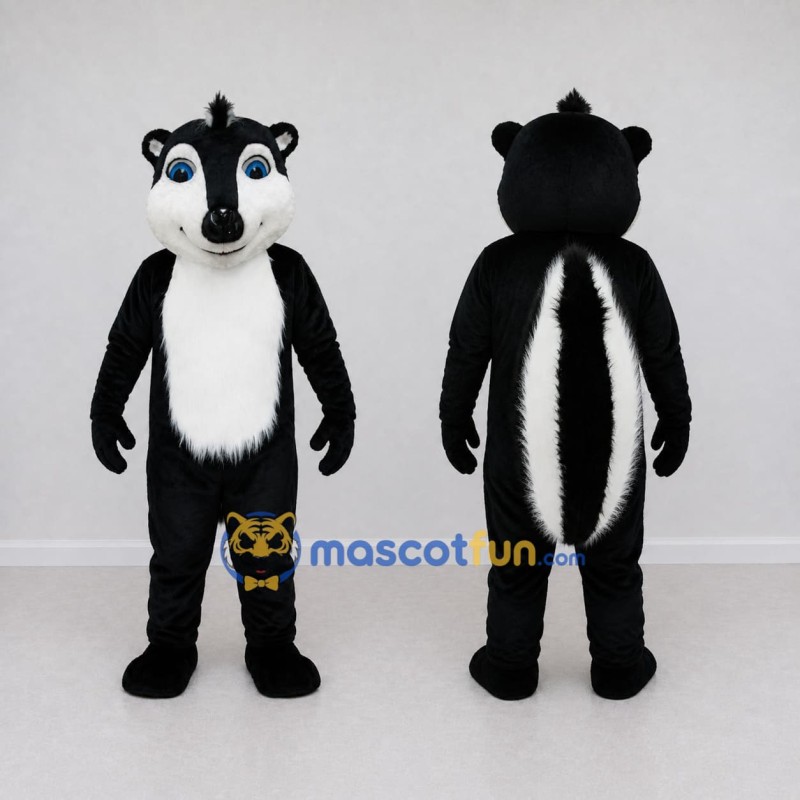 Custom Black and White Skunk Mascot Costume Adult Full Body Suit for Wildlife Events