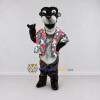 Custom Brown and Multicolor Otter in Floral Shirt Mascot Costume Adult Full Body Suit for Summer Events Custom Brown and Multicolor Otter in Floral Shirt Mascot Costume Adult Full Body Suit for Summer Events