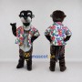 Custom Brown and Multicolor Otter in Floral Shirt Mascot Costume Adult Full Body Suit for Summer Events
