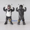 Custom Gray and White Lynx Mascot Costume Adult Full Body Suit for Sports Events Custom Gray and White Lynx Mascot Costume Adult Full Body Suit for Sports Events