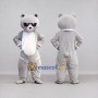 Custom Light Gray and White Bear in Sunglasses Mascot Costume Adult Full Body Suit for Community Events