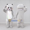 Custom Light Gray and White Bear with Scarf Mascot Costume Adult Full Body Suit for Winter Events Custom Light Gray and White Bear with Scarf Mascot Costume Adult Full Body Suit for Winter Events