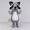 Custom Gray and White Raccoon Mascot Costume Adult Full Body Suit for School Events Custom Gray and White Raccoon Mascot Costume Adult Full Body Suit for School Events