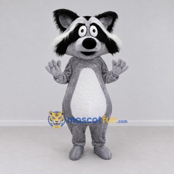 Custom Gray and White Raccoon Mascot Costume Adult Full Body Suit for School Events Custom Gray and White Raccoon Mascot Costume Adult Full Body Suit for School Events