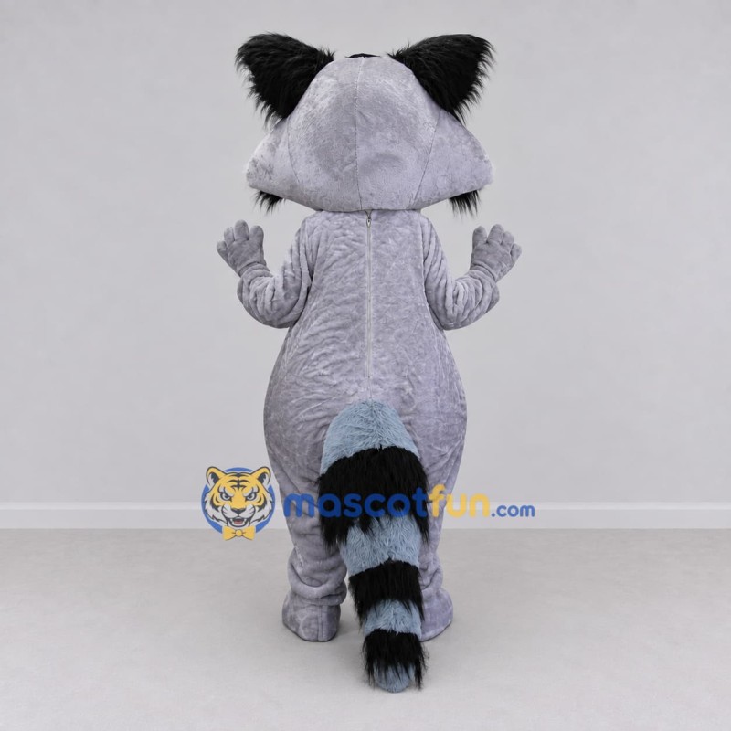Custom Gray and White Raccoon Mascot Costume Adult Full Body Suit for School Events Custom Gray and White Raccoon Mascot Costume Adult Full Body Suit for School Events