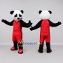 Custom Black White and Red Panda in Sportswear Mascot Costume Adult Full Body Suit for Sports Events