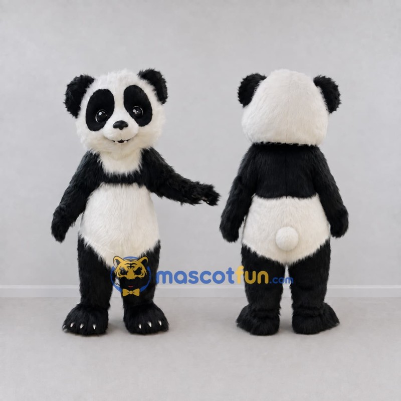 Custom Black and White Panda Mascot Costume Adult Full Body Suit for School Events Custom Black and White Panda Mascot Costume Adult Full Body Suit for School Events