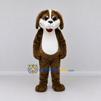 Custom Brown and White Dog Mascot Costume Adult Full Body Suit for Community Events Custom Brown and White Dog Mascot Costume Adult Full Body Suit for Community Events