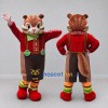 Custom Brown and Red Chipmunk in Suspenders Mascot Costume Adult Full Body Suit for School Events Custom Brown and Red Chipmunk in Suspenders Mascot Costume Adult Full Body Suit for School Events