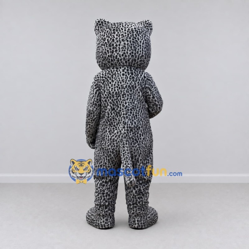 Custom Gray and White Leopard Mascot Costume Adult Full Body Suit for Wildlife Events