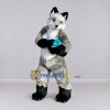 Custom Gray and White Fox Mascot Costume Adult Full Body Suit for Wildlife Events Custom Gray and White Fox Mascot Costume Adult Full Body Suit for Wildlife Events