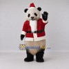 Custom Black White and Red Panda Santa Mascot Costume Adult Full Body Suit for Christmas Events