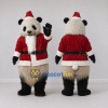 Custom Black White and Red Panda Santa Mascot Costume Adult Full Body Suit for Christmas Events