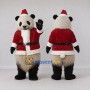 Custom Black White and Red Panda Santa Mascot Costume Adult Full Body Suit for Christmas Events