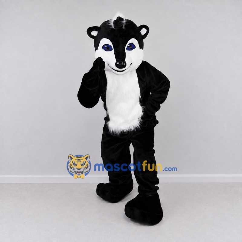 Custom Black and White Skunk Character Mascot Costume Adult Full Body Suit for Wildlife Events Custom Black and White Skunk Character Mascot Costume Adult Full Body Suit for Wildlife Events