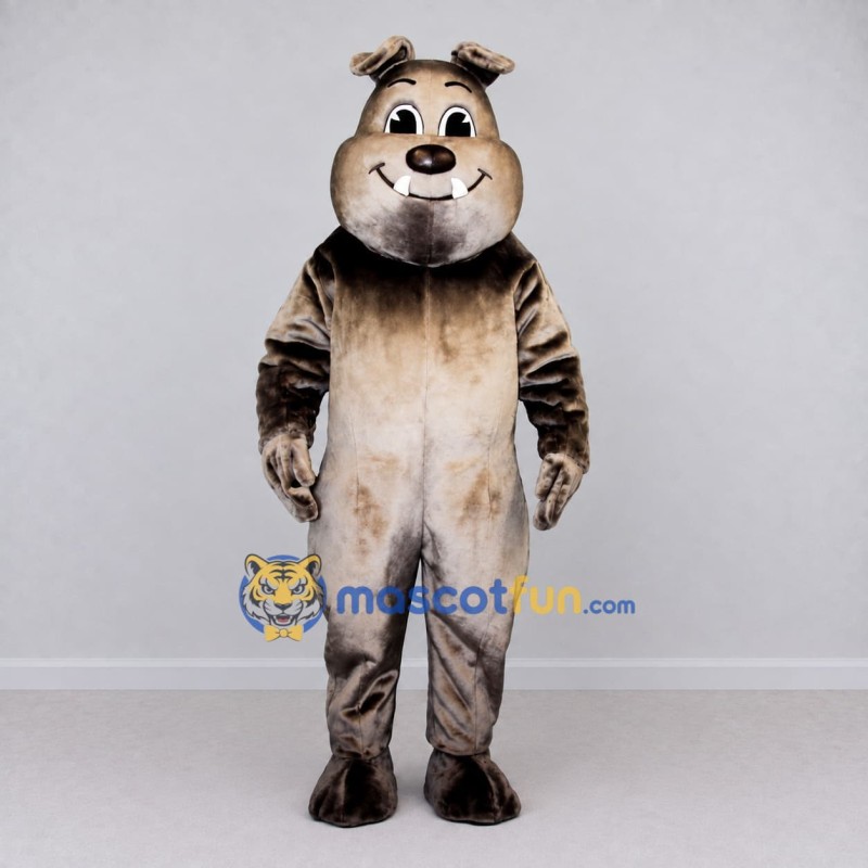 Custom Brown and Tan Bulldog Mascot Costume Adult Full Body Suit for School Events Custom Brown and Tan Bulldog Mascot Costume Adult Full Body Suit for School Events