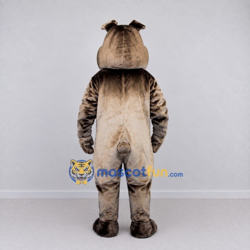 Custom Brown and Tan Bulldog Mascot Costume Adult Full Body Suit for School Events Custom Brown and Tan Bulldog Mascot Costume Adult Full Body Suit for School Events