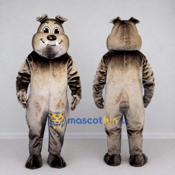 Custom Brown and Tan Bulldog Mascot Costume Adult Full Body Suit for School Events