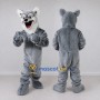 Custom Gray and White Wolf Mascot Costume Adult Full Body Suit for School Events