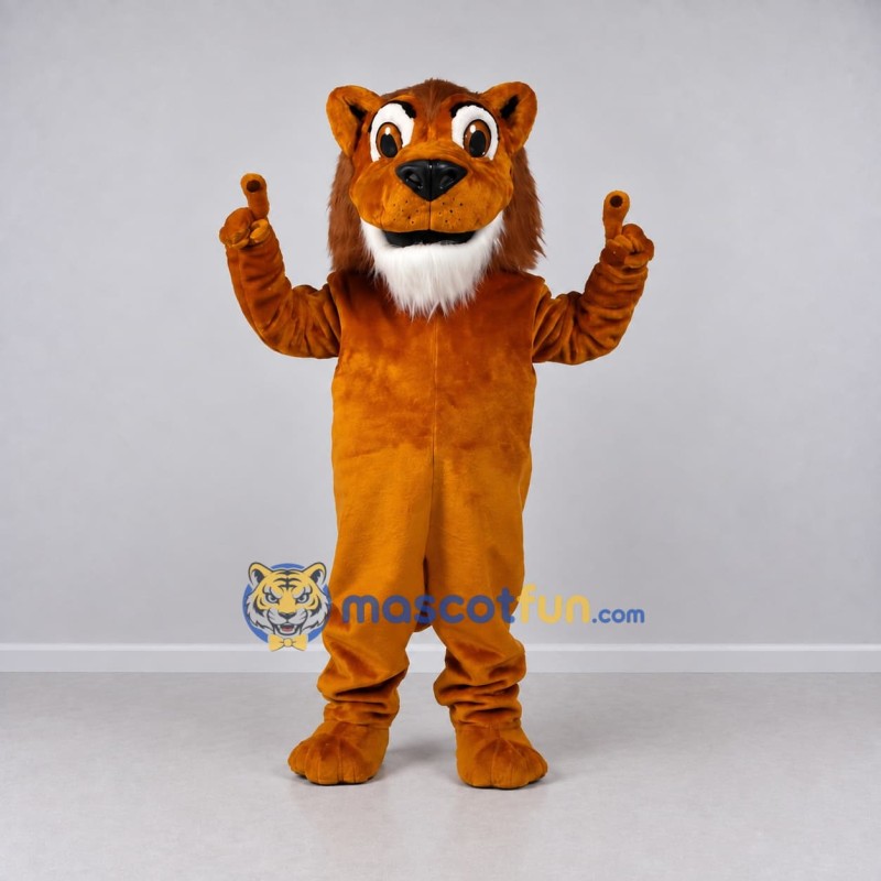 Custom Orange and Brown Lion Mascot Costume Adult Full Body Suit for School Events Custom Orange and Brown Lion Mascot Costume Adult Full Body Suit for School Events