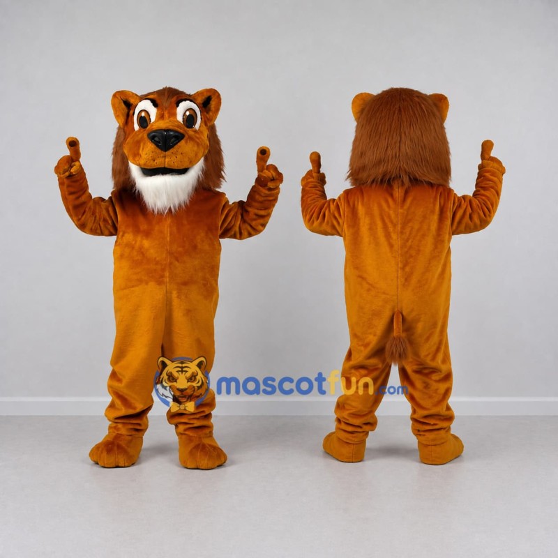 Custom Orange and Brown Lion Mascot Costume Adult Full Body Suit for School Events Custom Orange and Brown Lion Mascot Costume Adult Full Body Suit for School Events