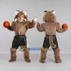 Custom Brown and Black Lynx in Basketball Shorts Mascot Costume Adult Full Body Suit for Sports Events Custom Brown and Black Lynx in Basketball Shorts Mascot Costume Adult Full Body Suit for Sports Events
