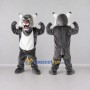 Custom Gray and White Lynx Mascot Costume Adult Full Body Suit for Sports Events