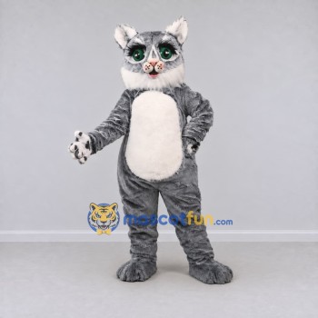 Custom Gray and White Cat Mascot Costume Adult Full Body Suit for School Events Custom Gray and White Cat Mascot Costume Adult Full Body Suit for School Events