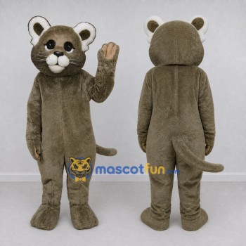 Custom Gray Brown and White Mouse Mascot Costume Adult Full Body Suit for School Events