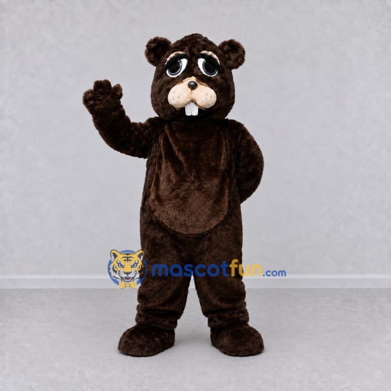 Custom Dark Brown Beaver Mascot Costume Adult Full Body Suit for Wildlife Events