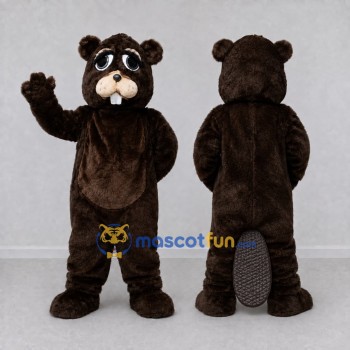 Custom Dark Brown Beaver Mascot Costume Adult Full Body Suit for Wildlife Events