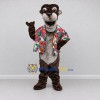 Custom Brown and Multicolor Otter in Floral Shirt Mascot Costume Adult Full Body Suit for Summer Events Custom Brown and Multicolor Otter in Floral Shirt Mascot Costume Adult Full Body Suit for Summer Events