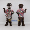 Custom Brown and Multicolor Otter in Floral Shirt Mascot Costume Adult Full Body Suit for Summer Events Custom Brown and Multicolor Otter in Floral Shirt Mascot Costume Adult Full Body Suit for Summer Events