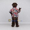Custom Brown and Multicolor Otter in Floral Shirt Mascot Costume Adult Full Body Suit for Summer Events Custom Brown and Multicolor Otter in Floral Shirt Mascot Costume Adult Full Body Suit for Summer Events