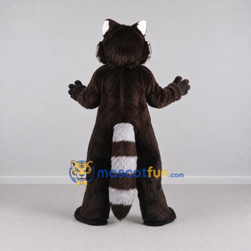 Custom Dark Brown and White Raccoon Mascot Costume Adult Full Body Suit for Wildlife Events