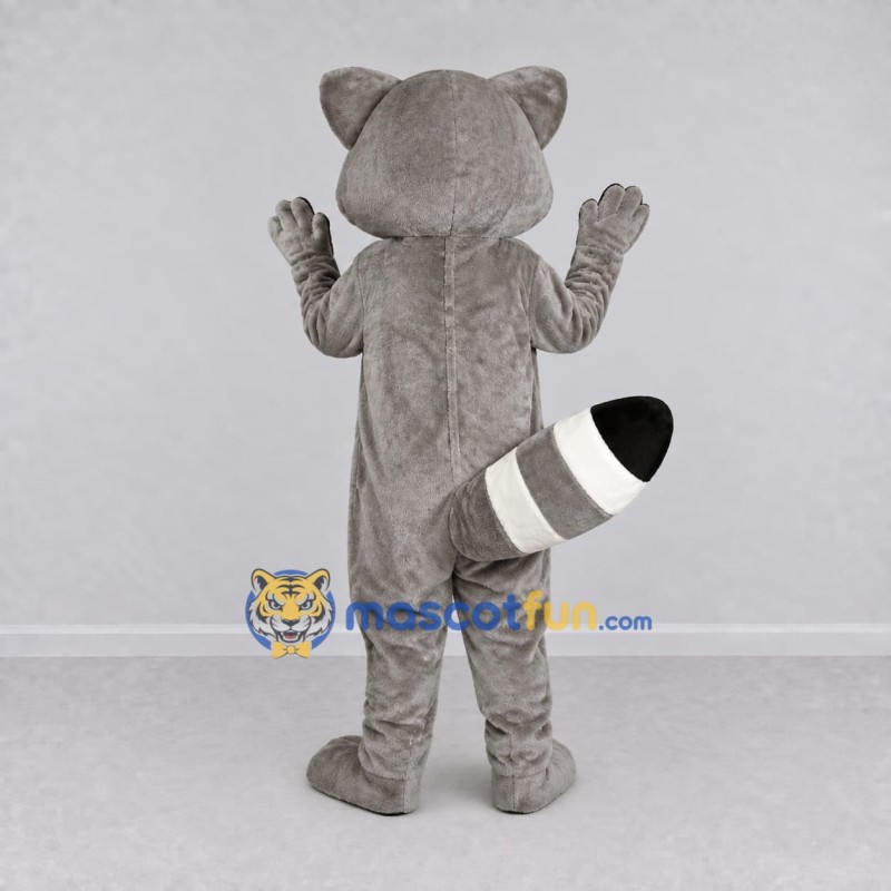 Custom Gray and White Raccoon Mascot Costume Adult Full Body Suit for School Events