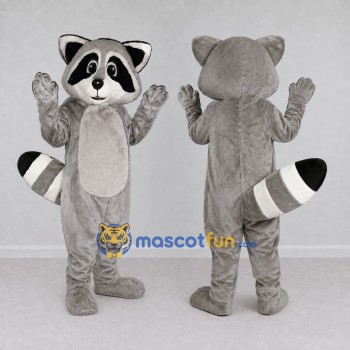 Custom Gray and White Raccoon Mascot Costume Adult Full Body Suit for School Events