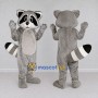Custom Gray and White Raccoon Mascot Costume Adult Full Body Suit for School Events
