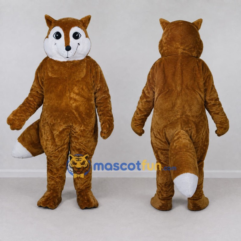Custom Orange Brown and White Fox Mascot Costume Adult Full Body Suit for School Events Custom Orange Brown and White Fox Mascot Costume Adult Full Body Suit for School Events