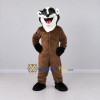 Custom Brown Black and White Badger Mascot Costume Adult Full Body Suit for School Events