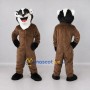 Custom Brown Black and White Badger Mascot Costume Adult Full Body Suit for School Events