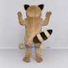 Custom Tan and Brown Raccoon Mascot Costume Adult Full Body Suit for School Events