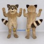 Custom Tan and Brown Raccoon Mascot Costume Adult Full Body Suit for School Events