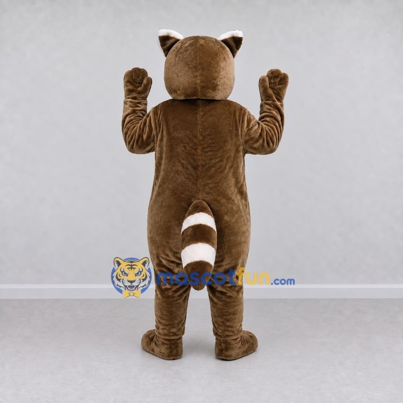 Custom Brown and White Raccoon Mascot Costume Adult Full Body Suit for School Events Custom Brown and White Raccoon Mascot Costume Adult Full Body Suit for School Events