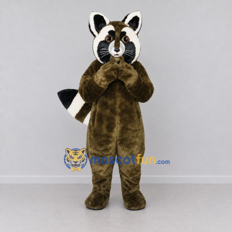 Custom Olive Brown and White Raccoon Mascot Costume Adult Full Body Suit for Wildlife Events Custom Olive Brown and White Raccoon Mascot Costume Adult Full Body Suit for Wildlife Events