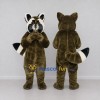 Custom Olive Brown and White Raccoon Mascot Costume Adult Full Body Suit for Wildlife Events