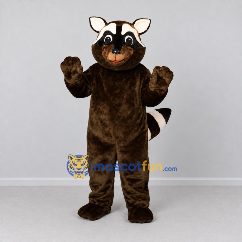 Custom Dark Brown and White Raccoon Mascot Costume Adult Full Body Suit for Wildlife Events