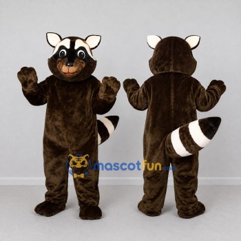 Custom Dark Brown and White Raccoon Mascot Costume Adult Full Body Suit for Wildlife Events