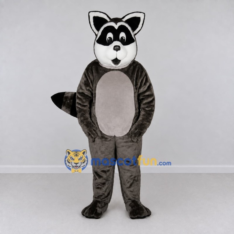 Custom Dark Gray and White Raccoon Mascot Costume Adult Full Body Suit for School Events Custom Dark Gray and White Raccoon Mascot Costume Adult Full Body Suit for School Events